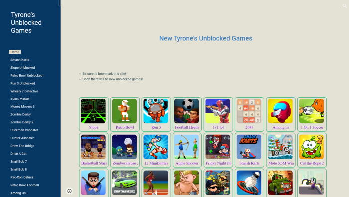 Tyrone's Unblocked Games
